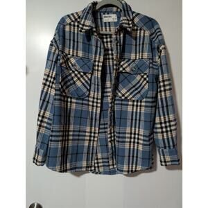 Rita Ora Primark Women's Size Small Blue Plaid Shacket Shirt